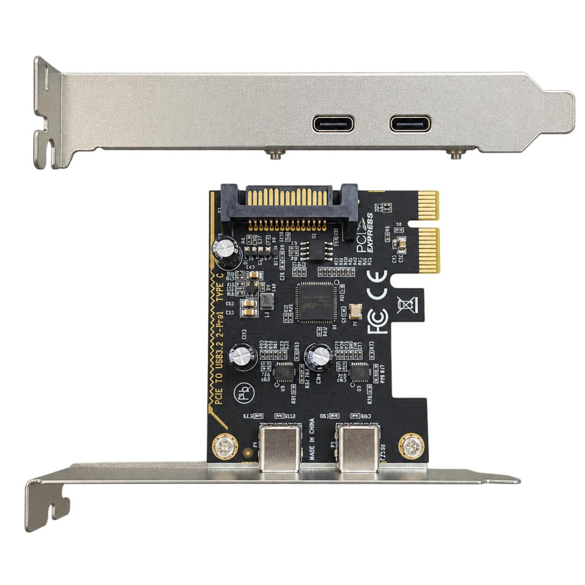 2 Port PCI Express Adapter Card USB 3.2 Type-C