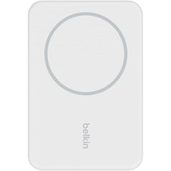 Belkin BoostCharge Wireless Power Bank 5000mAh MagSafe Charger 7.5W, Built-in Pop-up Kickstand - iPhone 17, Air, Pro, Pro Max, AirPods, Apple Watch, Google Pixel 10, etc. - White