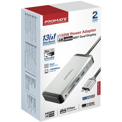 Promate Versahub Mst 12 In 1 Macbook Docking Station Extended Multi Display Dual 4k Hdmi Premium 100w Dual Pin Macbook - CompuMe