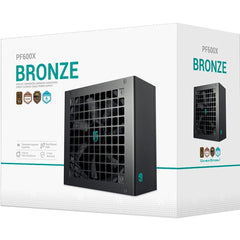 Deepcool GamerStorm PF600X 80 PLUS Bronze 600w Non-Modular ATX12V Long-Life 120mm Fan Sleeved Cables Premium Electrolytic Capacitors- Black