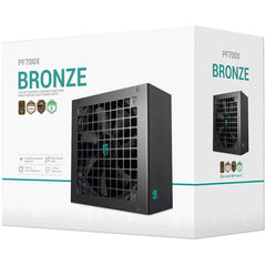 Deepcool Gamerstorm Pf700x 80 Plus Bronze 700w Non Modular Atx12v Long Life 120mm Fan Sleeved Cables Premium Elerolytic Capacitors Black