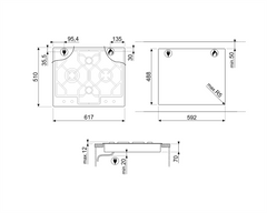 PGF64-4 Smej Cooker, 60cm, Steel, 4 Burners