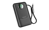 Huntkey PL03 10k 10000mah Power Bank with Built In USB - C Cable 22.5w Black with USB cable