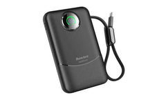 Huntkey Pl03 10k 10000mah Power Bank With Built In Usb C Cable 22.5w Black