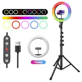 Proove Halo12 Rgb Ring Led Lamp (12inch) With Tripod White - CompuMe