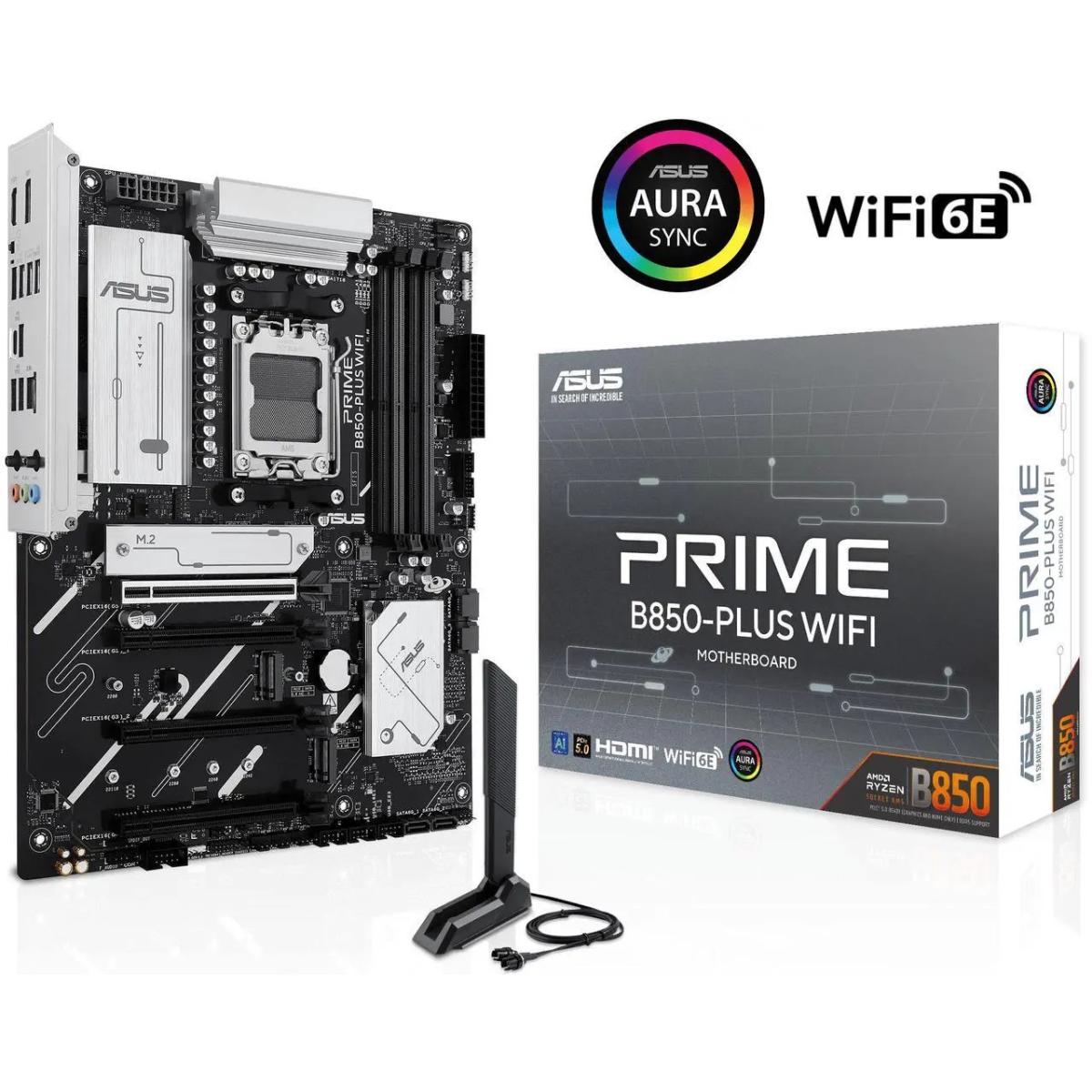 ASUS PRIME B850 - PLUS WIFI (Wi - Fi 6E) AMD RYZEN 7000 8000 9000 Series AM5/DDR5/PCIe 5.0/3xM.2 - ATX Gaming MotherBoard