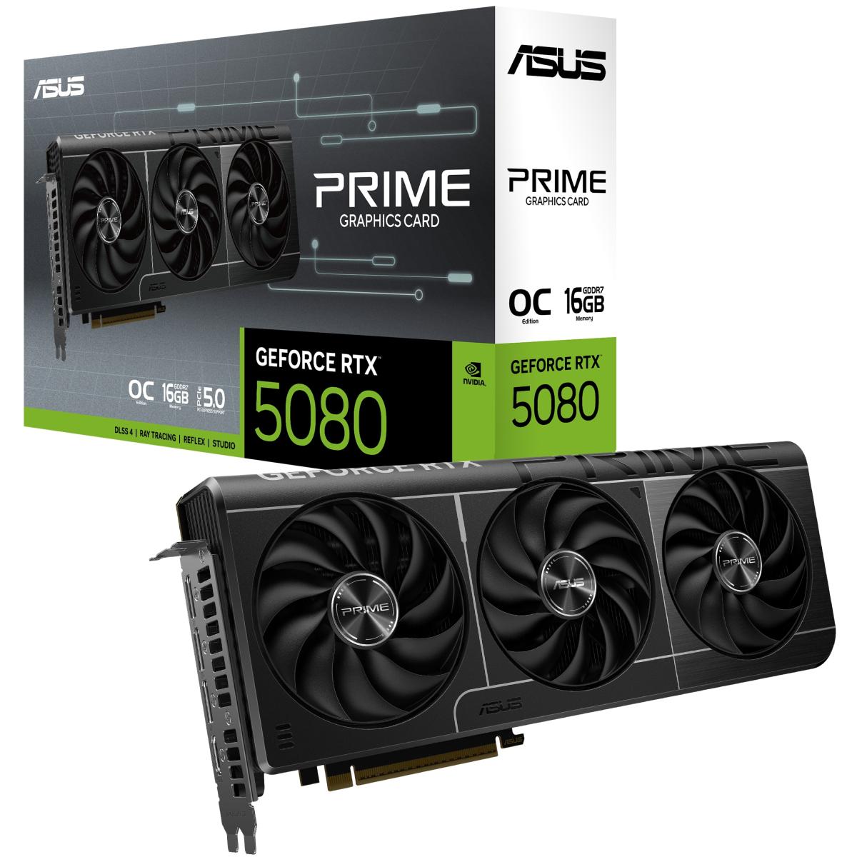 ASUS PRIME GeForce RTX 5080 16GB GDDR7 OC Edition - Graphics Card - PRIME-RTX5080-O16G - - CompuMe