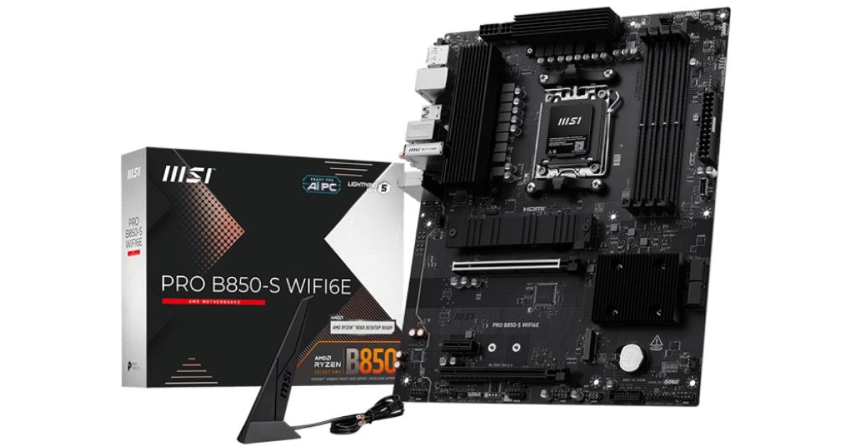 MSI PRO B850-S WIFI6E, AMD RYZEN 7000 8000 9000 Series AM5/DDR5/PCIe 5.0/2xM.2 - ATX Gaming MotherBoard