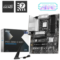 MSI PRO Z890-S WIFI -Wi-Fi 7-, Intel Core Ultra -Series 2-, LGA 1851-DDR5-PCIe 5.0-3xM.2 - ATX Gaming MotherBoard - PRO Z890-S WIFI -