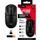 Hyperx Pulsefire Fuse Wireless & Bluetooth Lightweight 75G Long Battery Life Up to 850 hours up to 12k Dpi LED RGB Lighting 2 Support PC, PS5™, Xbox Series X|S , Black