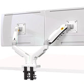 North Bayou F160 Dual Monitor Desk Mount Stand White For 17 27 Inch Monitors
