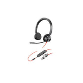 Poly Plantronics - Blackwire 3325 Wired Stereo Headset with Boom Mic (Poly) - Connect to PC/Mac via USB-A or mobile/tablet via 3.5 mm connector - Works with Teams, Zoom & more | 8X222AA |