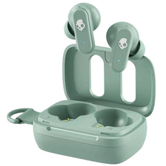 Skullcandy Dime 3 Wireless Earbuds, Bluetooth Headphones, Noise Isolating Fit, Up To 20 Hours Battery, Microphone For Iphone Android, Easy Carry With Integrated Lanyard Preppy Sage