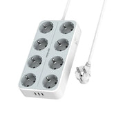 Promate PowerCord8EU-4M. WHITE, Power Strip