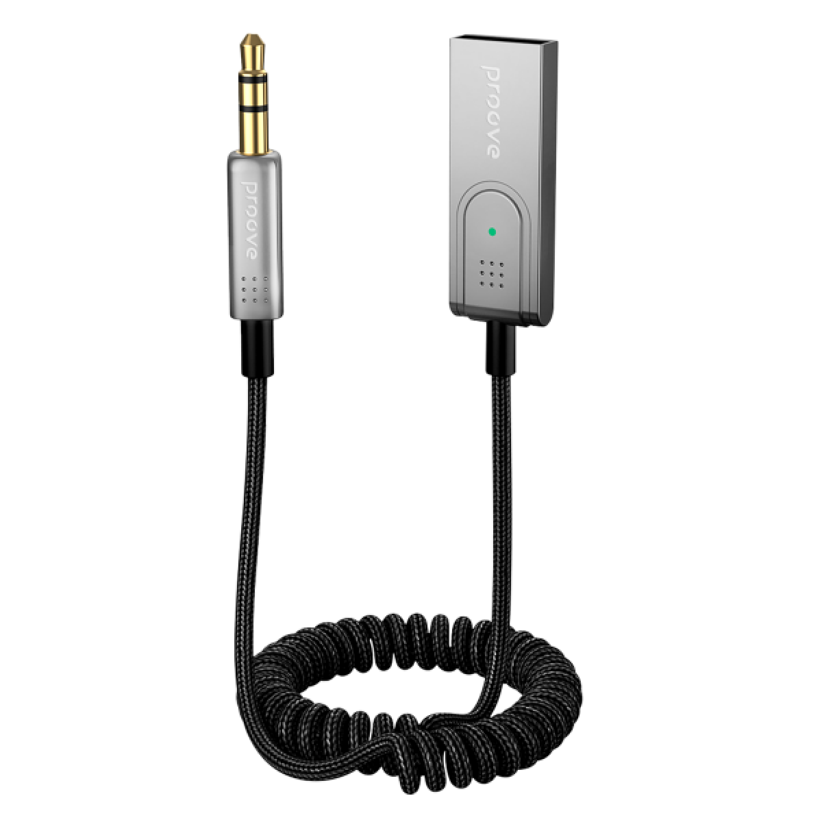 Proove Helix Car Audio Adapter Durable Material, Spring Cable, Wireless Sound Transmission, Built In Microphone Proove Helix Car Audio Adapter Durable Material, Spring Cable, Wireless Sound Transmission, Built In Microphone