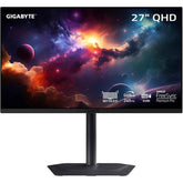 Gigabyte Mo27q2 27” Qd Oled Gaming Monitor Qhd 2k 240hz 0.03ms Gtg Amd Freesync Premium Pro Type C Kvm Hdmi, Dp, Type C W/ Height Adjustable & Speakers Black