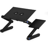 Portable Adjustable Laptop Table Stand With 2 Cpu Cooling Fans And Mouse Pad