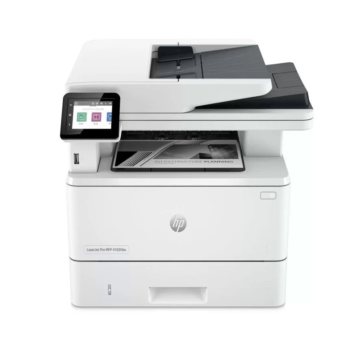 HP LaserJet Pro MFP 4103fdw Printer MONO Laser Multifunction 4-In-One Wireless Print, copy, scan, fax Automatic Duplex Printing, Speed Up to 40 ppm - White - 4101fdw -