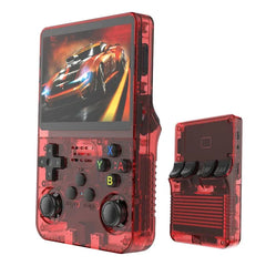 R36S Handheld Game Console, 3.5 inch IPS Screen Retro Gaming Console 64G Card with 15000+Classic Games, Open Source Linux Portable Video Player (RED) - CompuMe