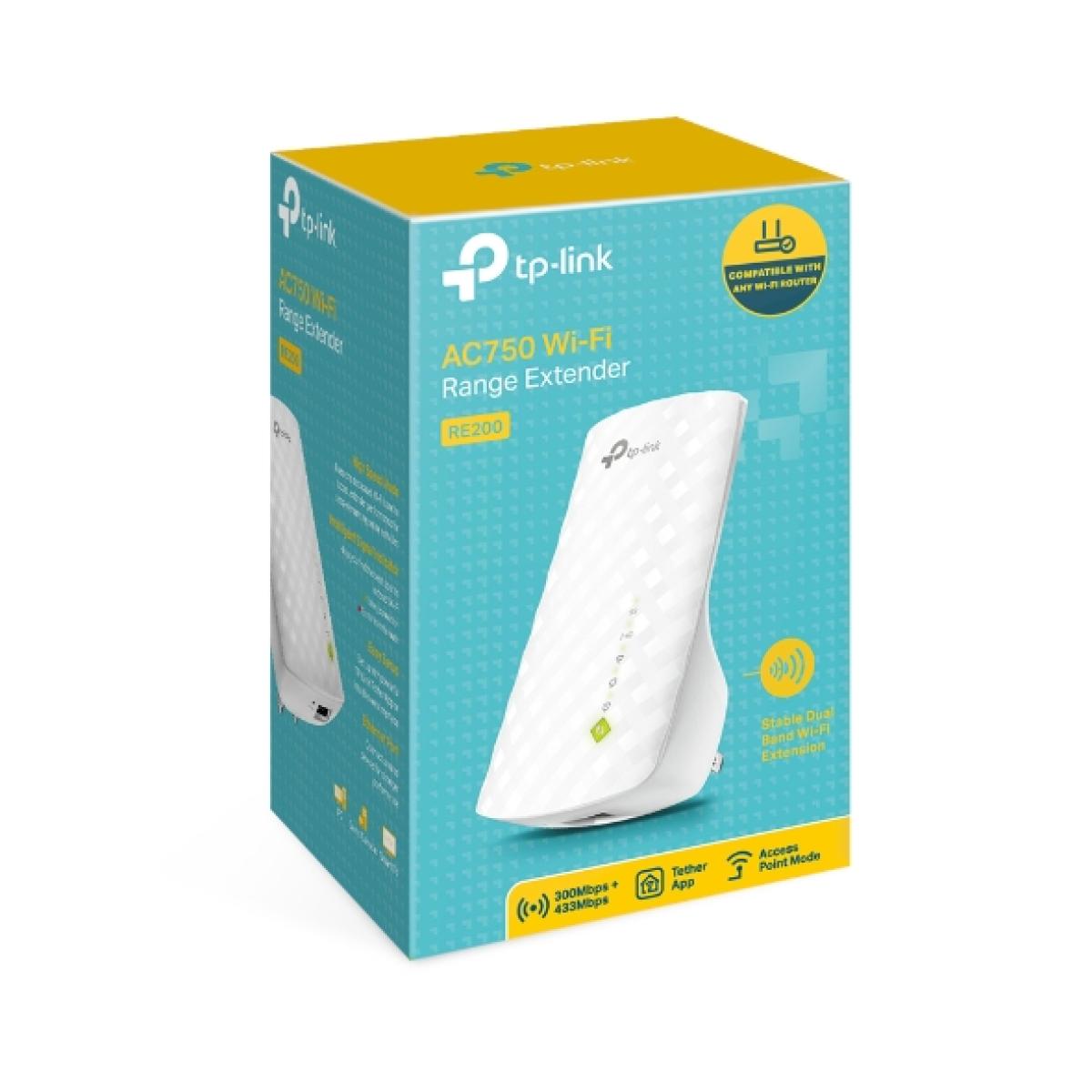 TP-LINK AC750 (RE200) DUAL BAND Mesh Wi-Fi Range Extender,433Mbps 5GHz - 200Mbps 2.4GHz W/ Access Point Mode | RE200 | TP-LINK AC750 (RE200) DUAL BAND Mesh Wi-Fi Range Extender,433Mbps 5GHz - 200Mbps 2.4GHz W/ Access Point Mode | RE200 |