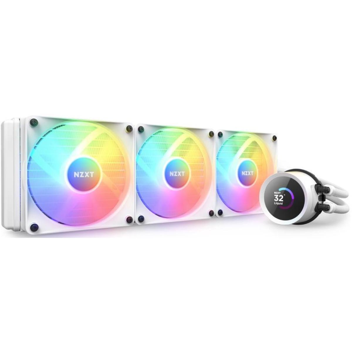 NZXT Kraken 360 RGB (White) LCD Display All-In-One 360mm Liquid CPU Cooler w/ 3x120mm F120 RGB Core fan, LGA1700 Support | RL-KR360-W1 (White) | NZXT Kraken 360 RGB (White) LCD Display All-In-One 360mm Liquid CPU Cooler w/ 3x120mm F120 RGB Core fan, LGA1700 Support | RL-KR360-W1 (White) |