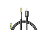 Remax C25 Braided Lightning Iphone to 3.5mm Jack Audio Adapter Cable 1.2 meter Black