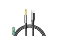 Remax C25 Braided Lightning Iphone To 3.5mm Jack Audio Adapter Cable 1.2m Black