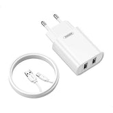 Remax RP - U35 EU Wall Charger with 2 Charging Ports for Lightning Port - Iphone