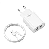 Remax RP-U35 EU Wall Charger with 2 Charging Ports for Lightning Port -Iphone