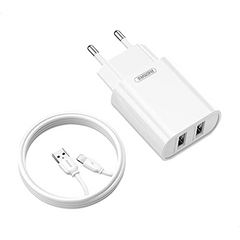 Remax Power Adapter 2 ports with USB-C to Lightning Cable