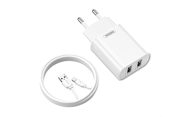 Remax Rp U35 EU Wall Charger with 2 Charging Ports for Lightning Port Iphone