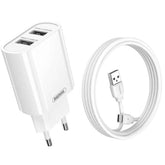 Remax RP - U35 EU Wall Charger with 2 Charging Ports for Lightning Port - Type C