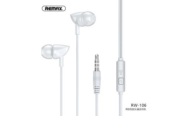 Remax Rw 106 Wired Earphone for Iphone 6s 6 5s 5 Xiaomi Samsung Huawei Earbuds with audio