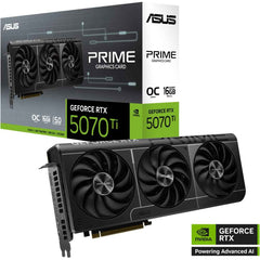 Asus Prime Geforce Rtx 5070 Ti Oc Edition 16gb Gddr7 256 Bit Memory Graphics Card, 16gb Gddr7 256 Bit Memory, 2497 Mhz Boost Clock, 8960 Cuda Cores, Pci Express 5.0