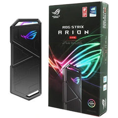 Asus ROG Strix Arion Lite M.2 NVMe SSD RGB Enclure USB3.2 Gen 2 Type-C -10 Gbps-, USB-C to C Cable + USB-C to A Cable , Thermal Pads Included - ROG Strix Arion Lite -
