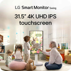 Lg 32u889sa Smart Monitor Swing 32" Ips 4k Uhd Hdr10 Touchscreen On A Fully Adjustable Wheeled Base , Webos, Built In Speaker, Hdmi, Usb Type C, Tilt/height/swivel/pivot Stand, White