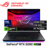 ASUS ROG Strix SCAR 16 (2025) G635 NEW Intel Core Ultra 9 Gen II 275HX 24-Cores w/ NVIDIA RTX™ 5090 24GB DDR7 & ROG Nebula IPS 2.5K 240Hz Display , Off Black