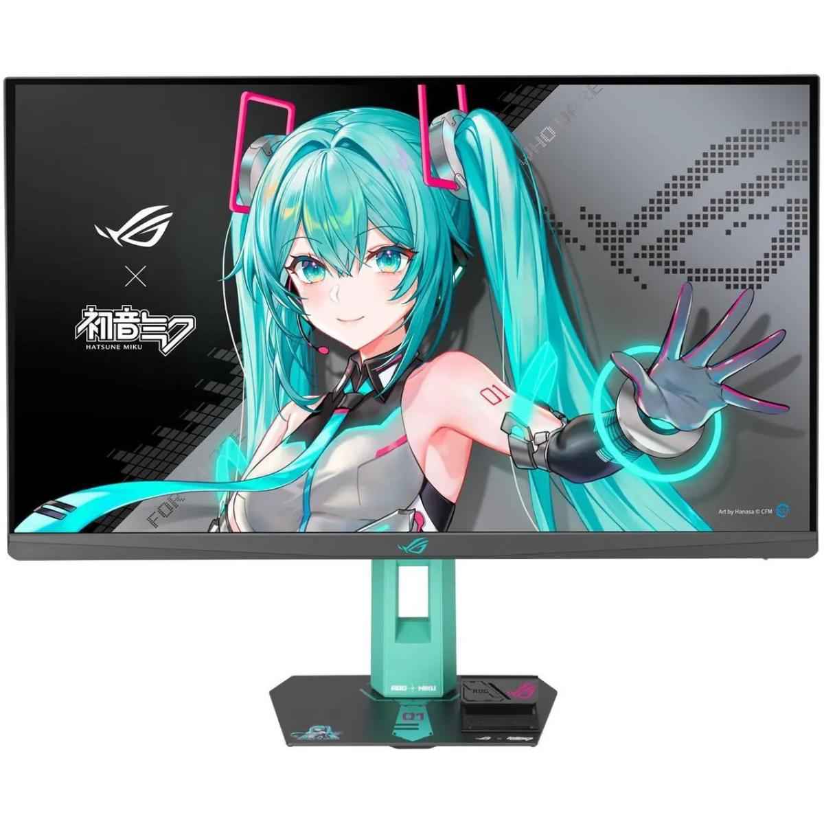 Asus Rog Strix Xg27acmeg G Hatsune Miku Edition 27" Fast Ips 2k Hdr Qhd 260hz 0.3 Ms A.i Technology G Sync Compatible W/ Hdmi 2.1 & Usb C