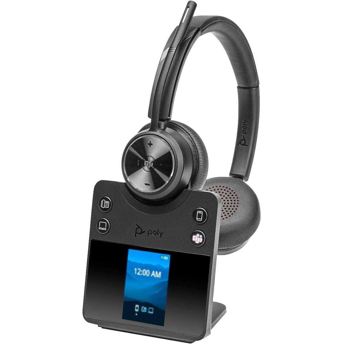 Hp Poly Savi 7420 De Wireless On Ear Aive Noise Cancelling Headset With Stand Busy Light , Up To 180m Distance , Up To 13 Hour Talk Time Uc Certified - CompuMe