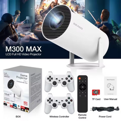 M300 MAX Retro game consoles Android 11 Portable 3D game Projector with Two Handle