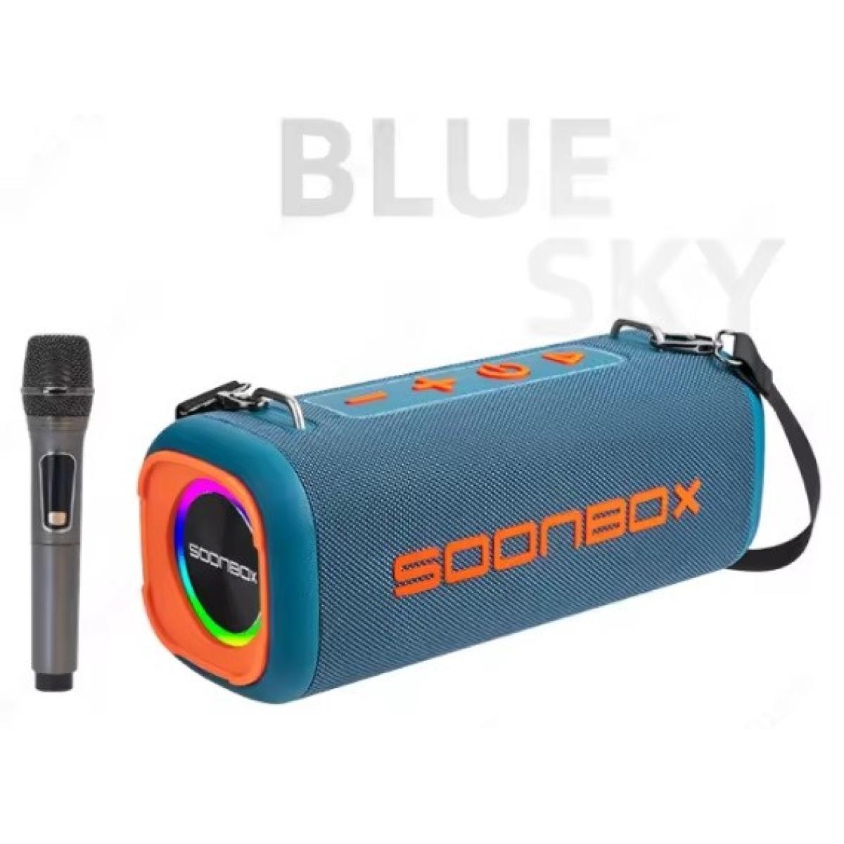 Soonbox S9200 Stereo Bluetooth High Power Party Box Waterproof Outdoor 100w Wireless Speaker Portable Audio System Sound Speakers, Bluetooth, Tf Card, Usb, Aux, Tws, With Mic Blue - CompuMe