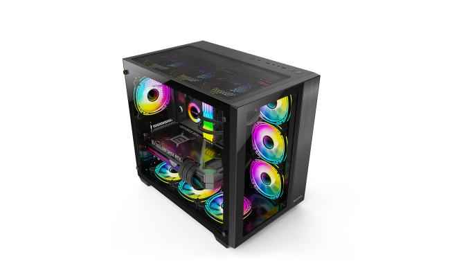 Huntkey S980 Tornado Full View Empty Gaming Case Black