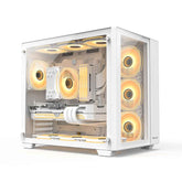 Huntkey S980 Tornado Full View Empty Gaming Case - White, cases