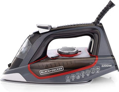 Black & Decker Steam Iron, Ceramic Soleplate, 2200Watts, Grey - X2050-B5