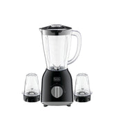 Black & Decker Blender with 2 Grinders, 400Watts, Black - BX365-B5