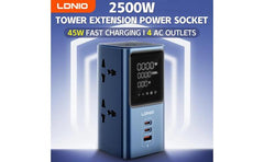 LDNIO SC2 Universal 4AC Outlets Power Strip Surge Protector Extension Wire With Led Screen for Home and Office