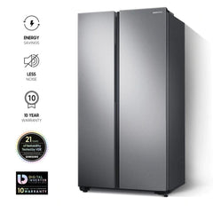 Samsung Refrigerator Side by Side Inverter A+, 647Lit, Stainless Steel - RS62R5001M9