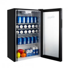 Samix Refrigerator Cooler Mini Bar, Glass Door, 93Lit, Black - SNK-LC-92