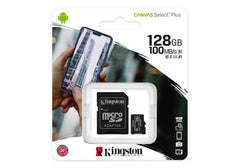 Kingston Memory Card 128GB micSDXC Canvas Select Plus 100R A1 C10 Card + ADP