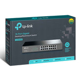 Tp Link Tl Sg1016d 10/100/1000mbps 16 Port Ethernet Unmanaged Switch Plug And Play Metal Desktop/rackmount & Fanless